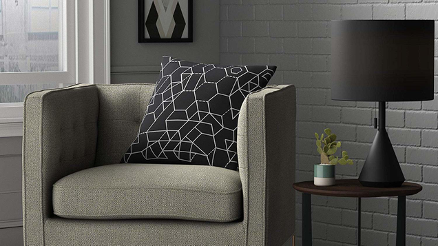 Matte black lamps absorb light, rather than reflecting it, giving this table lamp from Rivet a totally unique look when turned on.